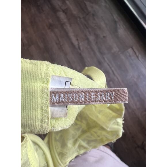 Maison Lejaby Miss Top Half Cup Bra Sunny Neon Yellow Green 32C - Picture 3 of 3